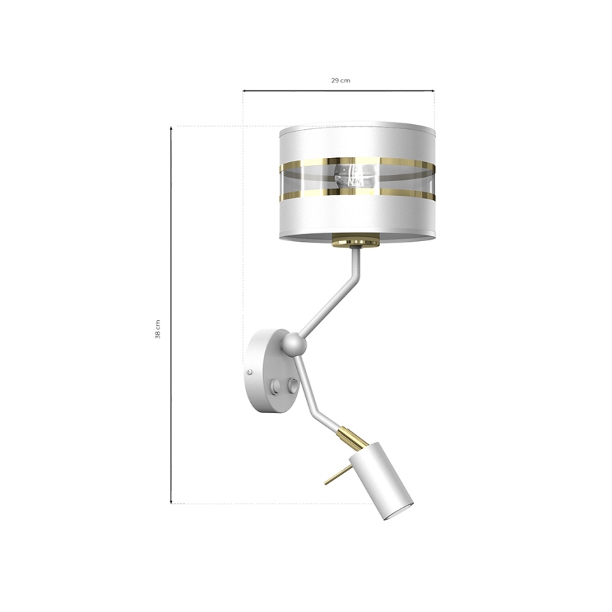 Настінна лампа/бра ULTIMO 1xE27/40W/230V + 1xGU10/MR11/7W білий