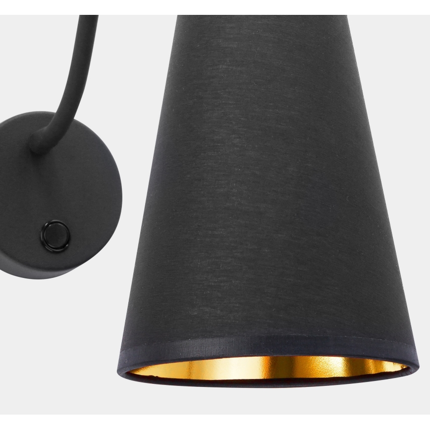 Настінна лампа (бра) WIRE 1xE27/15W/230V чорний/золотий