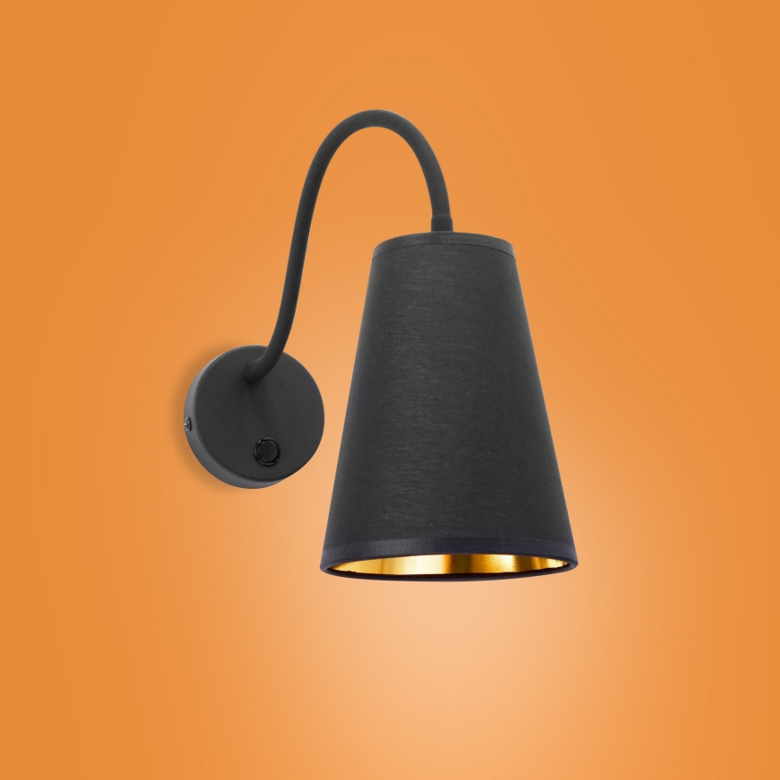 Настінна лампа (бра) WIRE 1xE27/15W/230V чорний/золотий