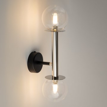 Настінна лампа DAISY 2xG9/12W/230V глянцевий хром/чорний/прозорий