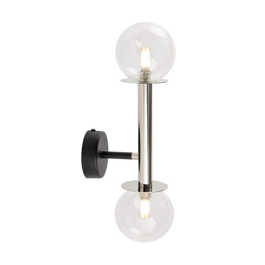 Настінна лампа DAISY 2xG9/12W/230V глянцевий хром/чорний/прозорий