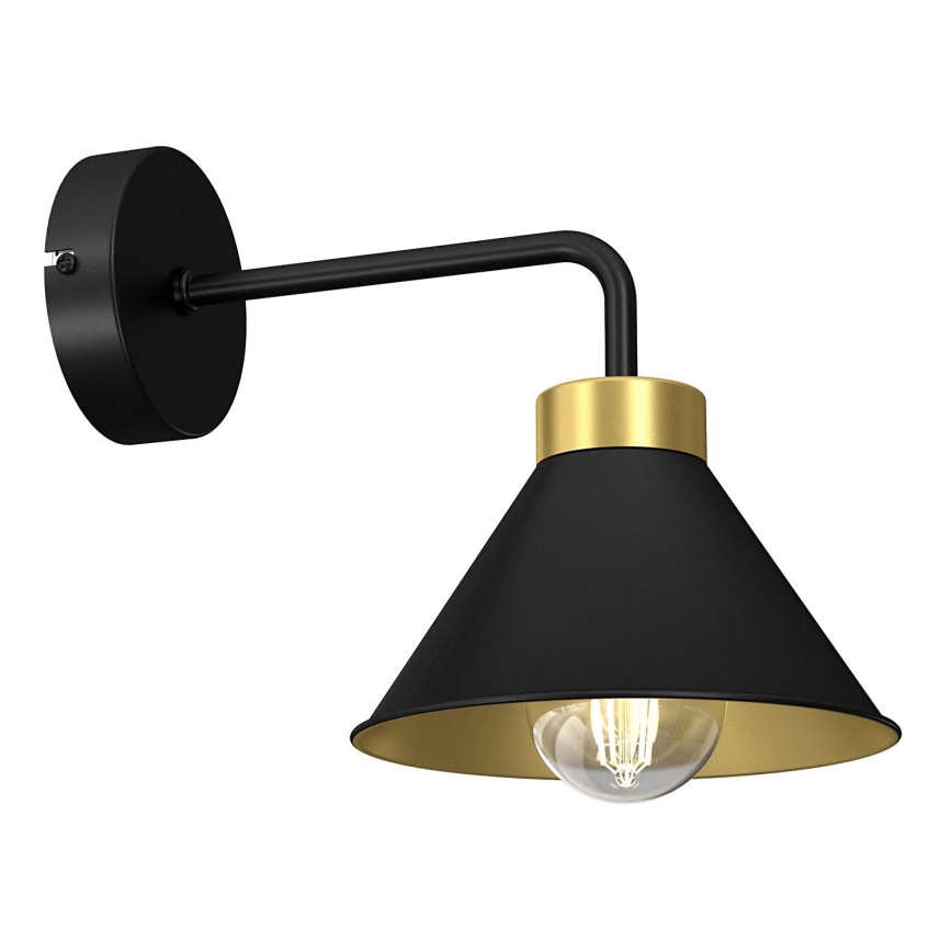 Настінна лампа DEMET 1xE27/60W/230V чорний/золотий