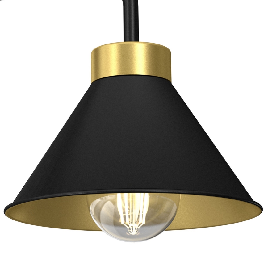 Настінна лампа DEMET 1xE27/60W/230V чорний/золотий