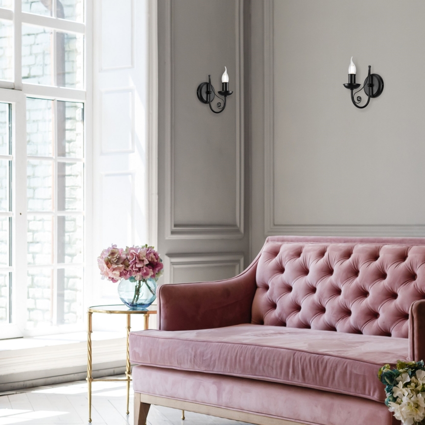 Настінна лампа DONATO 1xE14/40W/230V чорний