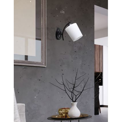 Настінна лампа ESNYR 1xE27/40W/230V чорний/білий