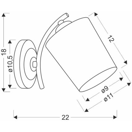 Настінна лампа ESNYR 1xE27/40W/230V чорний/білий