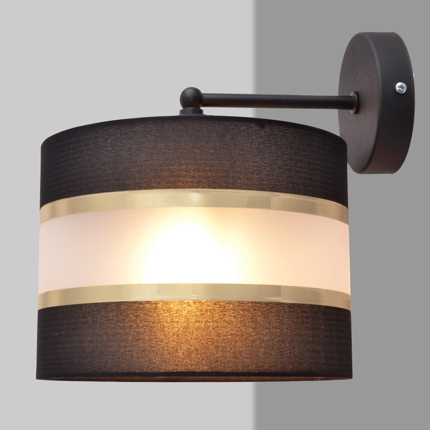 Настінна лампа HELEN 1xE27/15W/230V чорний/золотий