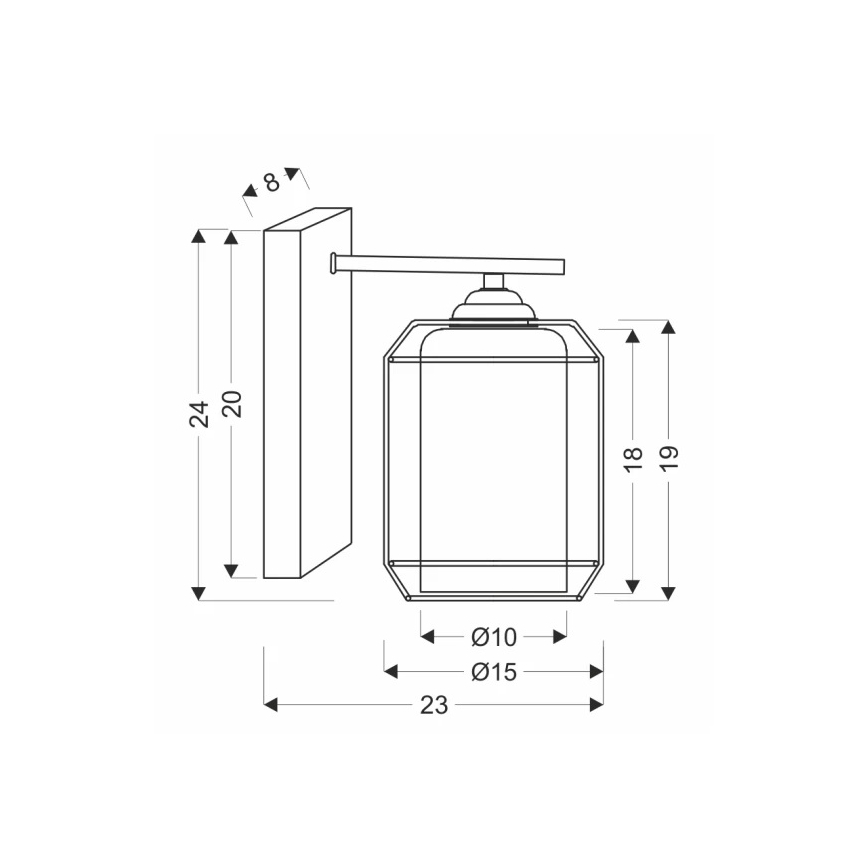 Настінна лампа JONERA 1xE27/40W/230V чорний