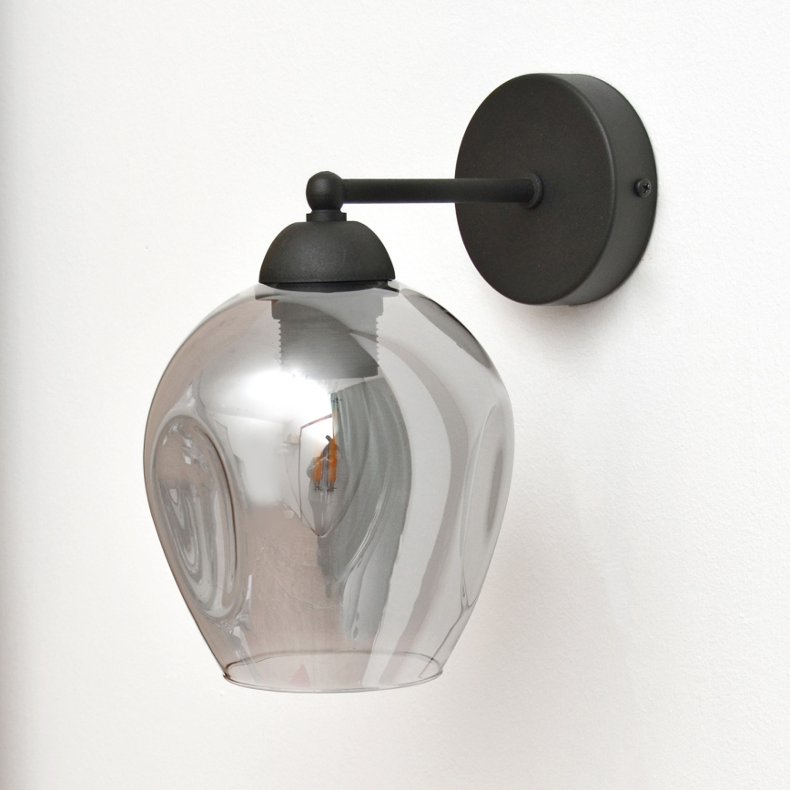 Настінна лампа LILI 1xE27/15W/230V чорний/сірий