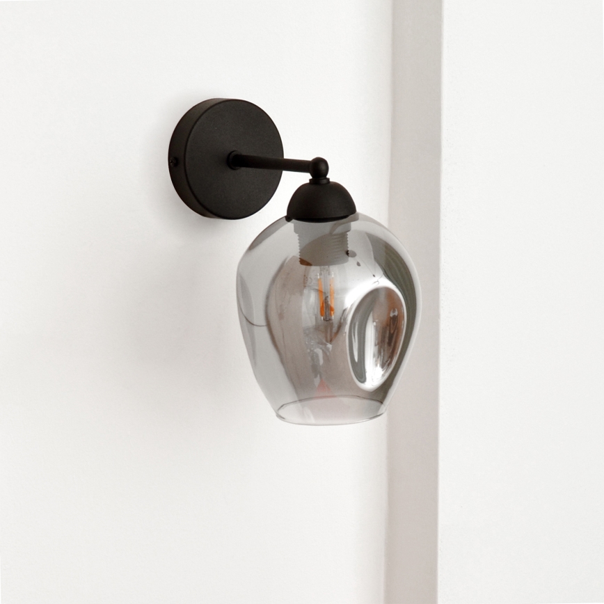 Настінна лампа LILI 1xE27/15W/230V чорний/сірий