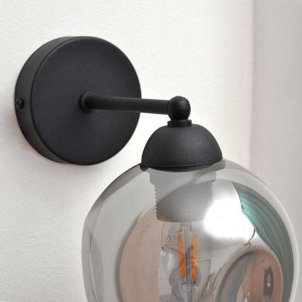 Настінна лампа LILI 1xE27/15W/230V чорний/сірий