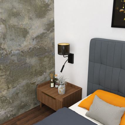 Настінна лампа LOFT SHADE 1xE27/60W+1xG9/8W/230V чорний/золотий