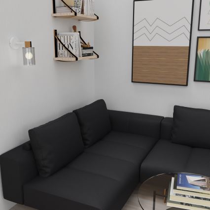 Настінна лампа MADERA 1xE27/60W/230V білий/дерево