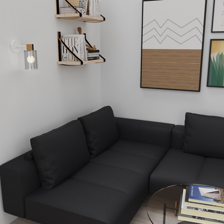 Настінна лампа MADERA 1xE27/60W/230V білий/дерево