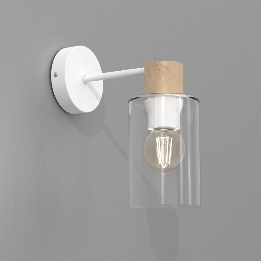 Настінна лампа MADERA 1xE27/60W/230V білий/дерево