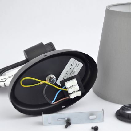 Настінна лампа MALBO 1xE27/15W/230V сірий/чорний