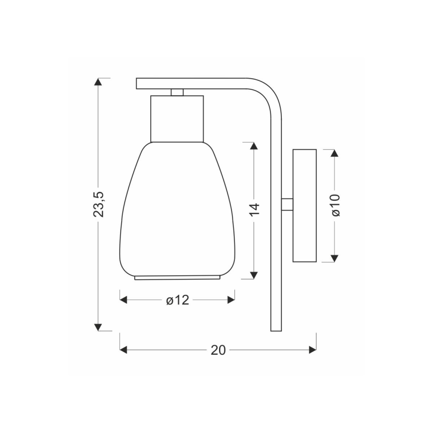 Настінна лампа MOLDO 1xE27/40W/230V чорний/прозорий