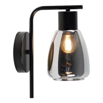 Настінна лампа MOLDO 1xE27/40W/230V чорний/димчастий чорний