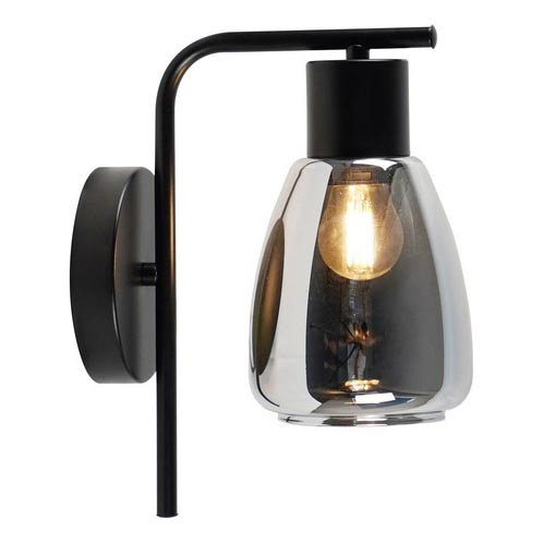 Настінна лампа MOLDO 1xE27/40W/230V чорний/димчастий чорний