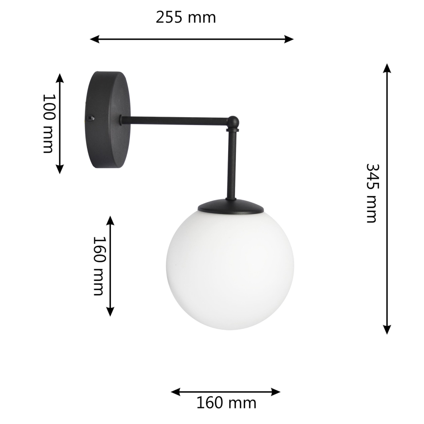 Настінна лампа MOON 1xE27/15W/230V чорний