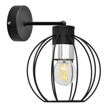 Настінна лампа STARLIGHT 1xE27/15W/230V чорний/срібний