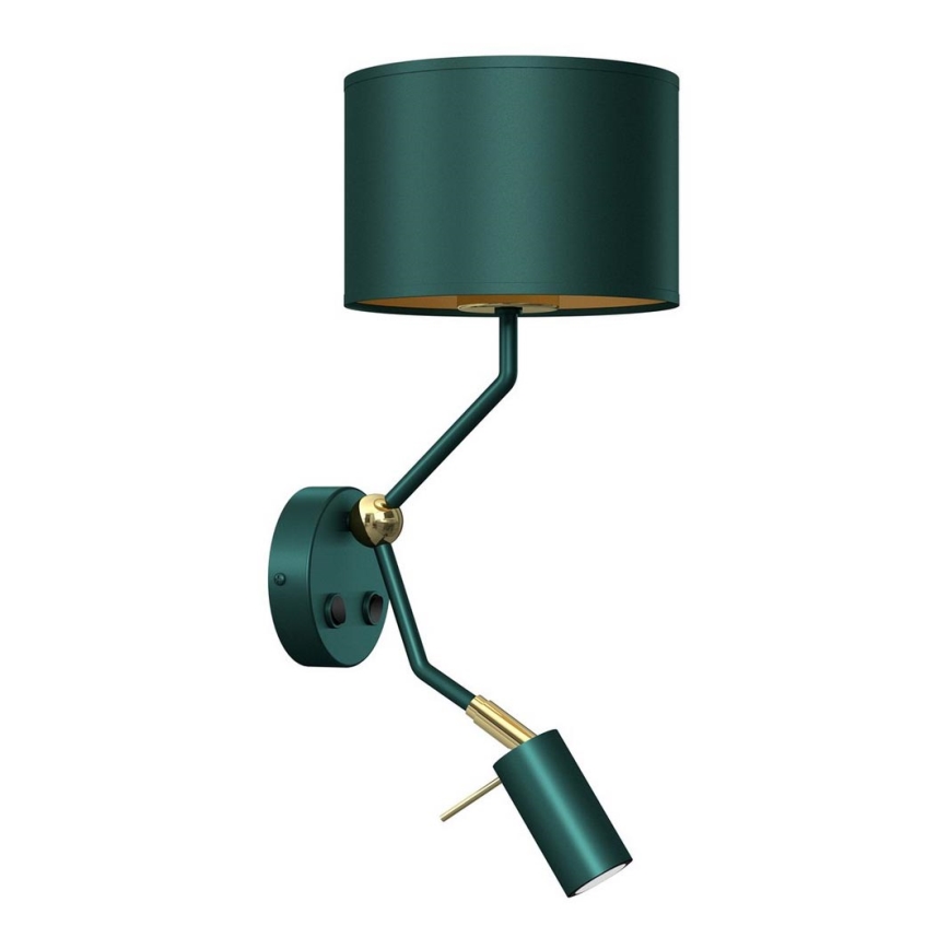Настінна лампа VERDE 1xE27/60W/230V + 1xGU10-MR11/7W зелений