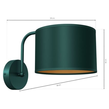 Настінна лампа VERDE 1xE27/60W/230V зелений