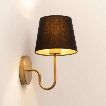 Настінна лампа VOLUTTO 1xE27/60W/230V чорний/мідний