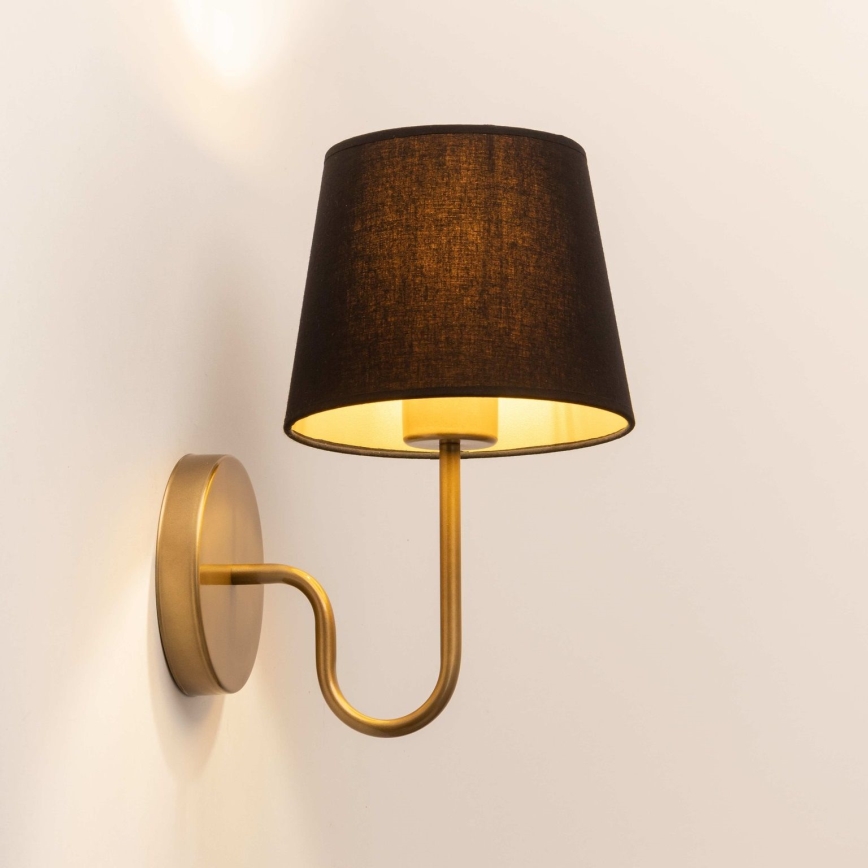 Настінна лампа VOLUTTO 1xE27/60W/230V чорний/мідний