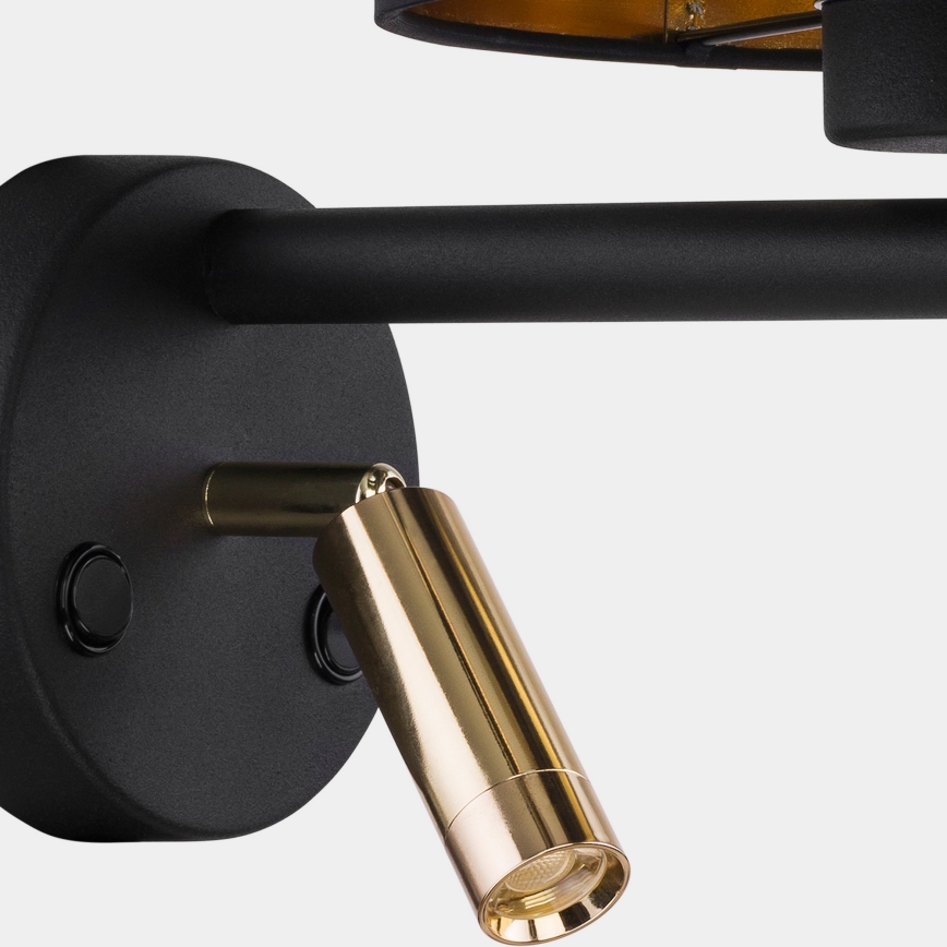 Настінна LED лампа (бра) HILTON 1xE27/15W/230V + LED/3W/230V латунь/чорний