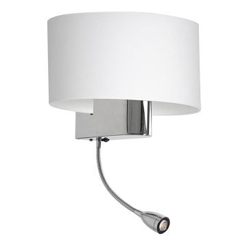 Настінна LED лампа CASINO 1xE27/60W/230V + LED/1W/230V білий
