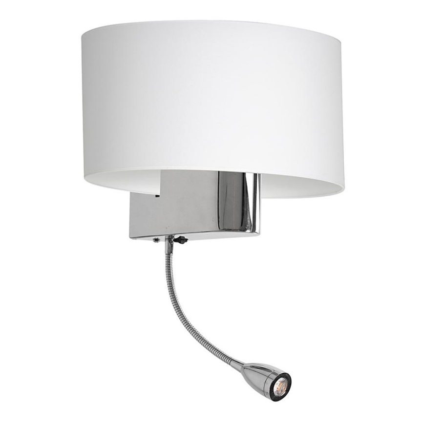 Настінна LED лампа CASINO 1xE27/60W/230V + LED/1W/230V білий
