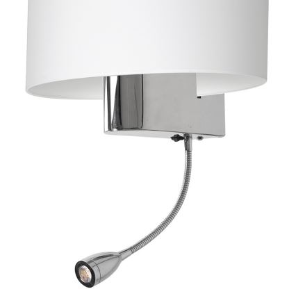 Настінна LED лампа CASINO 1xE27/60W/230V + LED/1W/230V білий