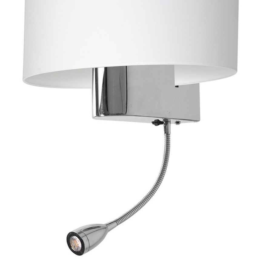 Настінна LED лампа CASINO 1xE27/60W/230V + LED/1W/230V білий