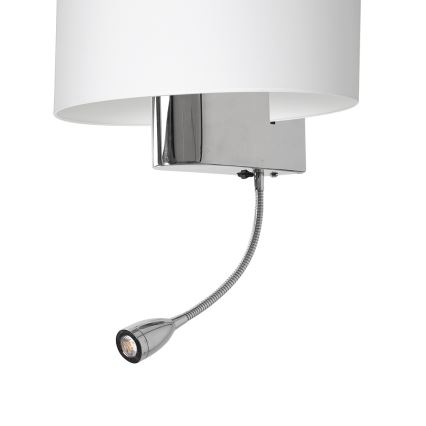 Настінна LED лампа CASINO 1xE27/60W/230V + LED/1W/230V білий