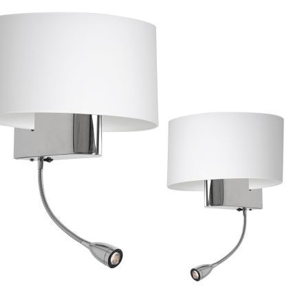 Настінна LED лампа CASINO 1xE27/60W/230V + LED/1W/230V білий