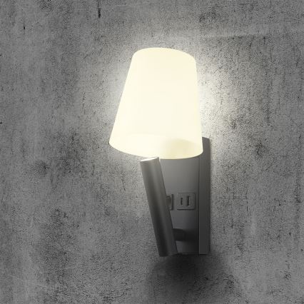 Настінна LED-лампа з USB-портом LED/2W/230V 3000K чорна/біла