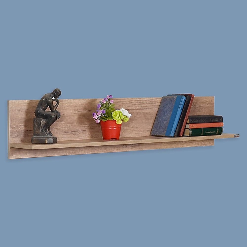 Настінна полиця 25x120 см коричневий