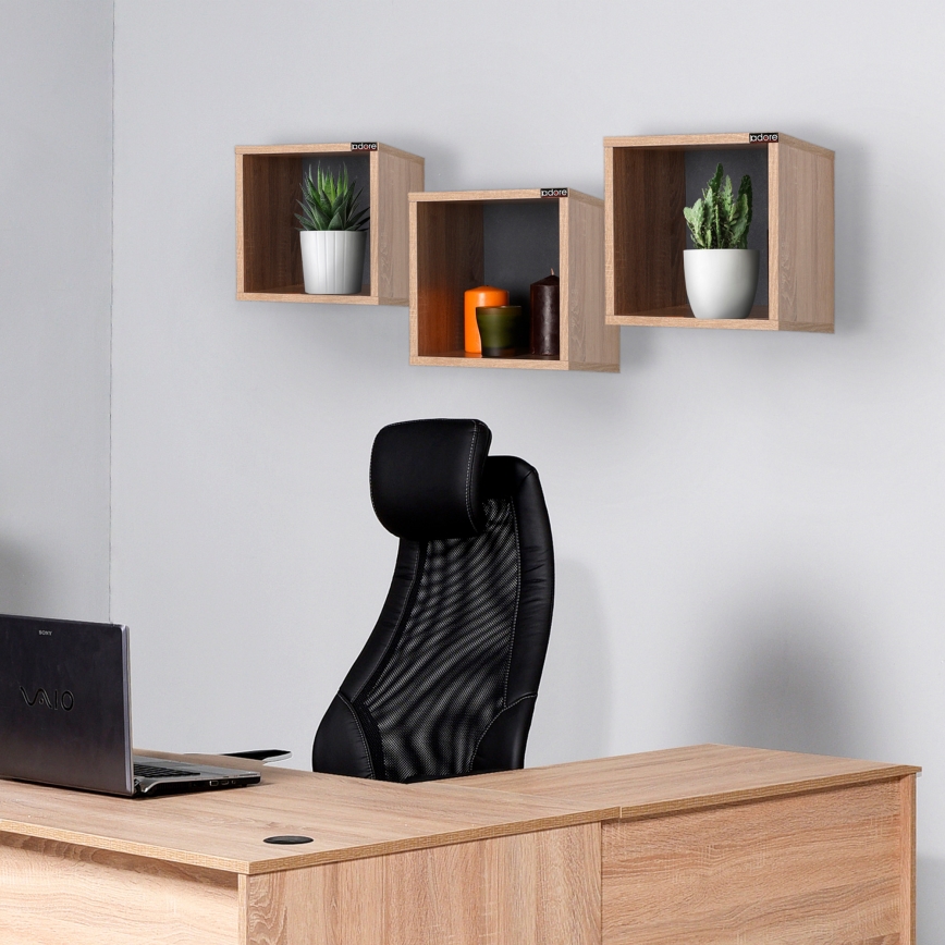 Настінна полиця 33x33 см коричневий