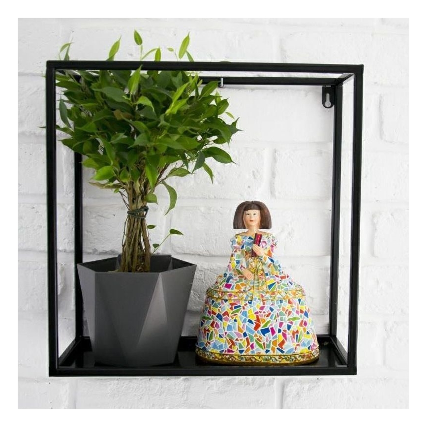 Настінна полиця 35x35 см чорна