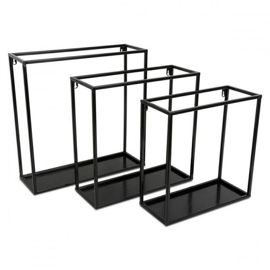 Настінна полиця 35x35 см чорна