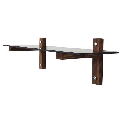 Настінна полиця 85x25 см, сосна/чорна