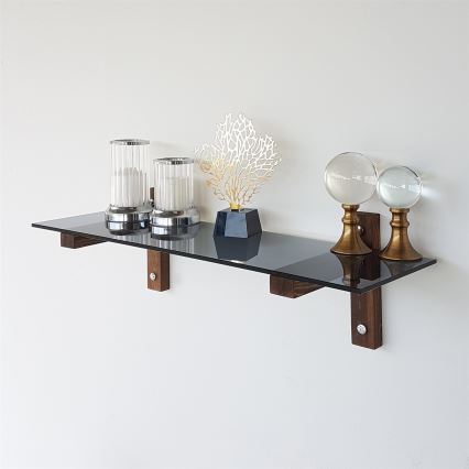 Настінна полиця 85x25 см, сосна/чорна