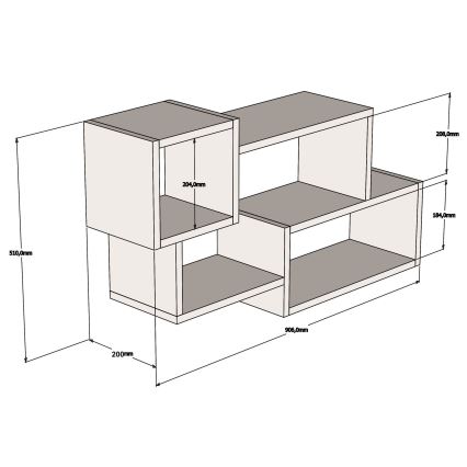 Настінна полиця AFRO 51x90,6 см білий/коричневий