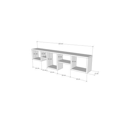 Настінна полиця AMANOS 32x120 см сосна