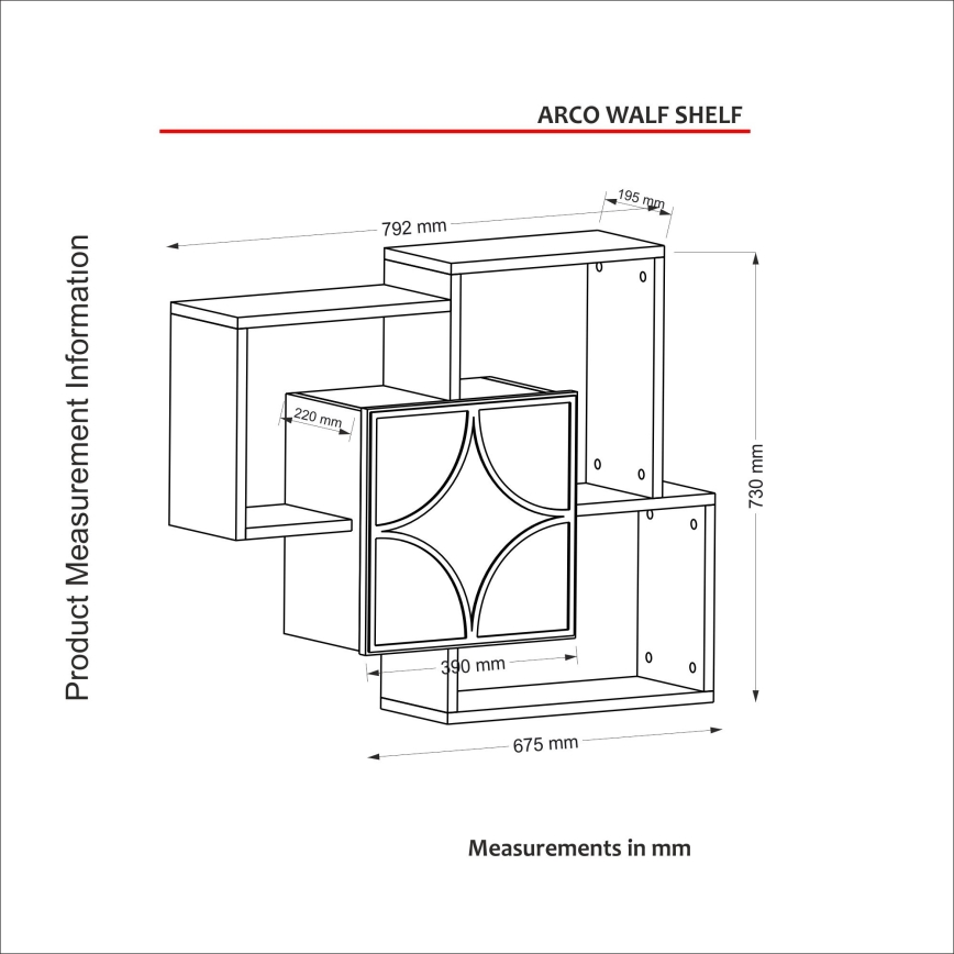 Настінна полиця ARCO 73x79,2 см коричневий/зелений