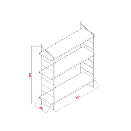 Настінна полиця ARMONI 85x72 см коричневий/чорний