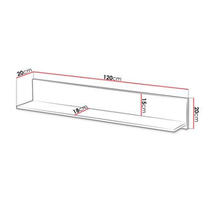 Настінна полиця ARUBA 20x120 см бежевий