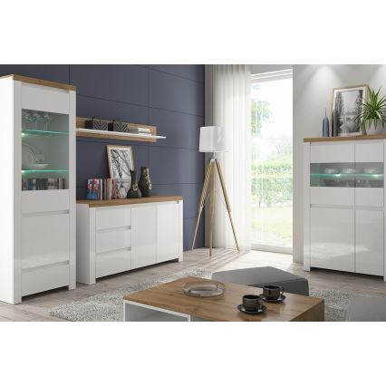 Настінна полиця DAMINO 21x100 см дуб вотан/білий