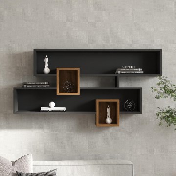 Настінна полиця KAREN 120x72,2 см антрацит/коричневий